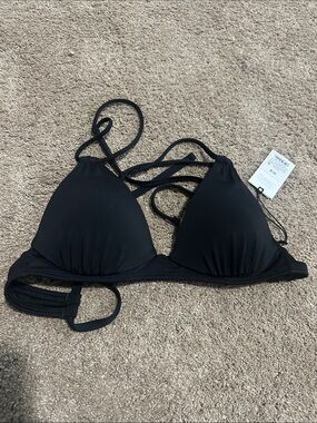 Shade & Shore Black Triangle Strappy Swim Top
